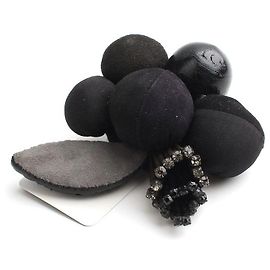 Spilla con perline in pelle nera Sonia Rykiel