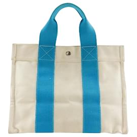 Hermès Borsa Tote Hermes Bora PM in azzurro chiaro e bianco