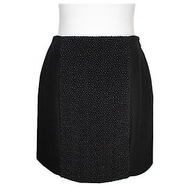 Balenciaga Minifalda negra con ribete texturizado