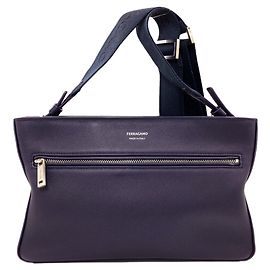 Borsa a tracolla Salvatore Ferragamo in pelle viola con logo