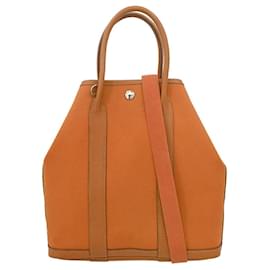 Tote Hermes Garden File em lona e couro 28 - Hermès