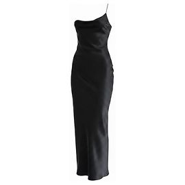 Autre Marque Maison Essentiele Robe Longue Nuisette Asymétrique en Soie