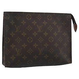LOUIS VUITTON Monogram Poche Toilette 26 Pouch M47542 LV Auth 185201