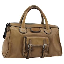 Bolsa Chloe de couro marrom prata bs35550 - Chloé