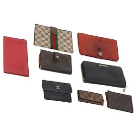 Set di 8 portafogli LOUIS VUITTON Gucci Chanel Hermes Jimmy Choo Nero Rosso Autentico am11752