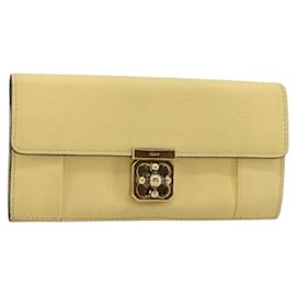 Chloé Chloe Langer Geldbeutel aus Leder Gelb Auth BA13434A