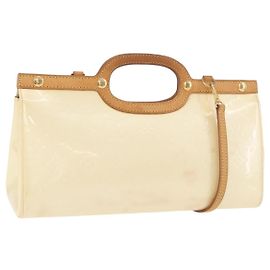 LOUIS VUITTON Monogram Vernis Roxbury Drive Bag 2Way Perle M91374 Auth 184738