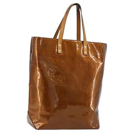 LOUIS VUITTON Borsa Monogram Vernis Reade MM Bronze M91143 LV Auth ti3949