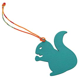 HERMES Petit H Charm Squirrel Charm Leather Green Auth 184259M - Hermès