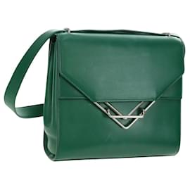 Borsa a Spalla BOTTEGA VENETA Pelle Verde Argento Auth bs35500V