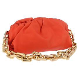 BOTTEGA VENETA Borsa a tracolla The Chain Pouch in pelle Arancione Oro Auth 185382SAM