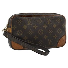 LOUIS VUITTON Monogram Marly Dragonne PM Clutch M51827 LV Auth ka4699