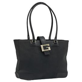Borsa Tote GUCCI in tela nera e oro 002 1109 Auth 184982