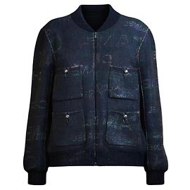 Chanel Logo Lettering Shimmer Bomberjacke Spring 2015