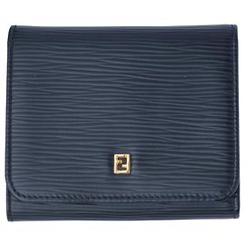 Portafoglio Fendi Vintage in pelle Epi nera