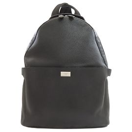 Fendi Rucksack aus schwarzem Leder mit Logo