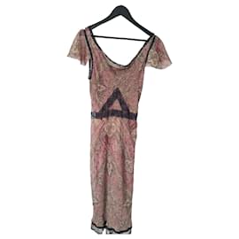 John Galliano Vestido midi de seda estampado