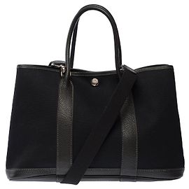Hermès Bolso HERMES Garden Party en Lona Negro - 103608