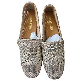 Autre Marque J.B. Martin Gold geflochtene Ballerinas Tresse Or