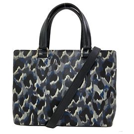 Longchamp Leopard Print 2-Way Lederhandtasche