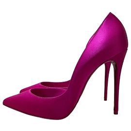 Décolleté Christian Louboutin Iriza 100 in crepe di raso Pink Bolerose 38.5