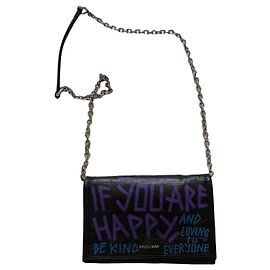 Balenciaga "If You Are Happy" chain wallet