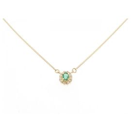 Autre Marque Collana con smeraldo e diamanti Au750