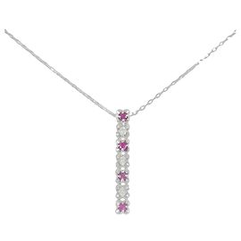 Autre Marque Au750 White Gold Ruby Diamond Necklace