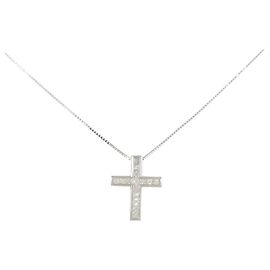 Autre Marque Collana a Croce con Diamanti in Platino