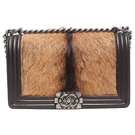 Chanel Borsa Boy in agnello e crine di cavallo marrone 2013