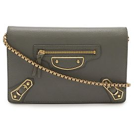 Portafoglio 2way con catena Classic Metallic Edge di Balenciaga