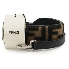 Tracolla in pelle con logo FF Fendi