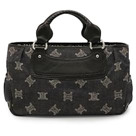 Celine Anagram Denim Leather Handtasche - Céline