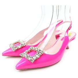 Décolleté in vernice Roger Vivier Virgul Strass Buckle