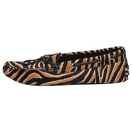 Tod's Mocassini Gommino in crine di cavallo con stampa tigre marrone - taglia EU 38.5 (UK 5.5)