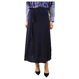 Navy Julieta wrap midi skirt - size M - Eres