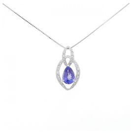 Autre Marque Collana in oro bianco Au750, tanzanite e diamante