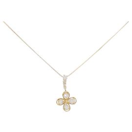 Autre Marque Au750 Blumen-Diamant-Halskette