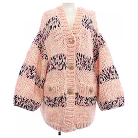 Chanel Cardigan aus Kaschmir-Mischung Schwarz Rosa Weiß