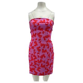 Autre Marque Vestido palabra de honor estampado
