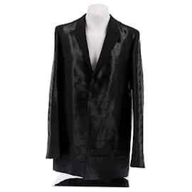 Givenchy Satin Anzugjacke Schwarz Seide Größe 48