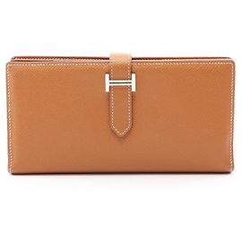 Hermès Hermes Bearn Soufflé Gold Bi-fold Long Wallet
