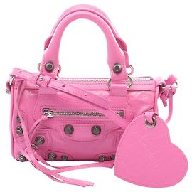 Borsa Balenciaga Nano Le Cagole in agnello rosa