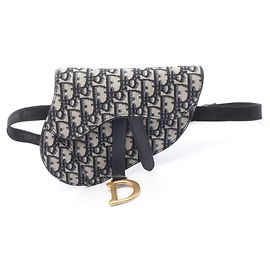 Borsa Saddle Christian Dior in blu navy e beige