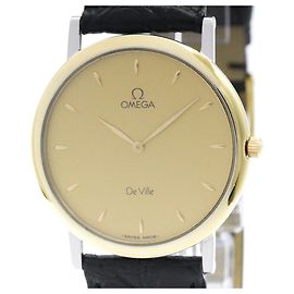 Relógio masculino Omega De Ville Prestige Quartz banhado a ouro