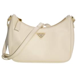 Prada Bianco 1 Borsa a tracolla in pelle Saffiano Lux 1BC204