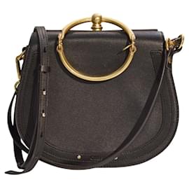 Borsa a tracolla CHLOE Nile Medium in pelle nera Crossbody Saddle Italia - Chloé
