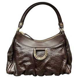 Sac à main Abbey Gucci en cuir chocolat