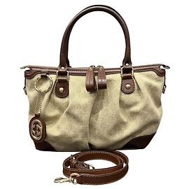 Borsa Gucci Sukey Marrone Beige Pelle e Tela