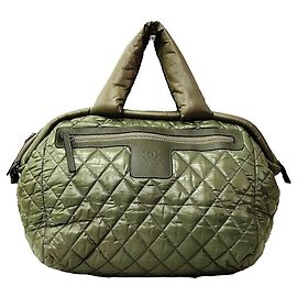Borsa Boston Chanel in nylon verde